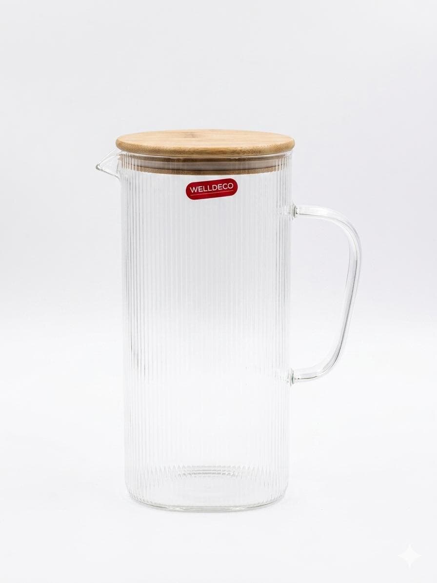 Welldeco Fluted Glass Pitcher