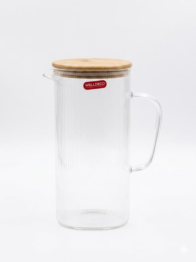 Welldeco Fluted Glass Pitcher