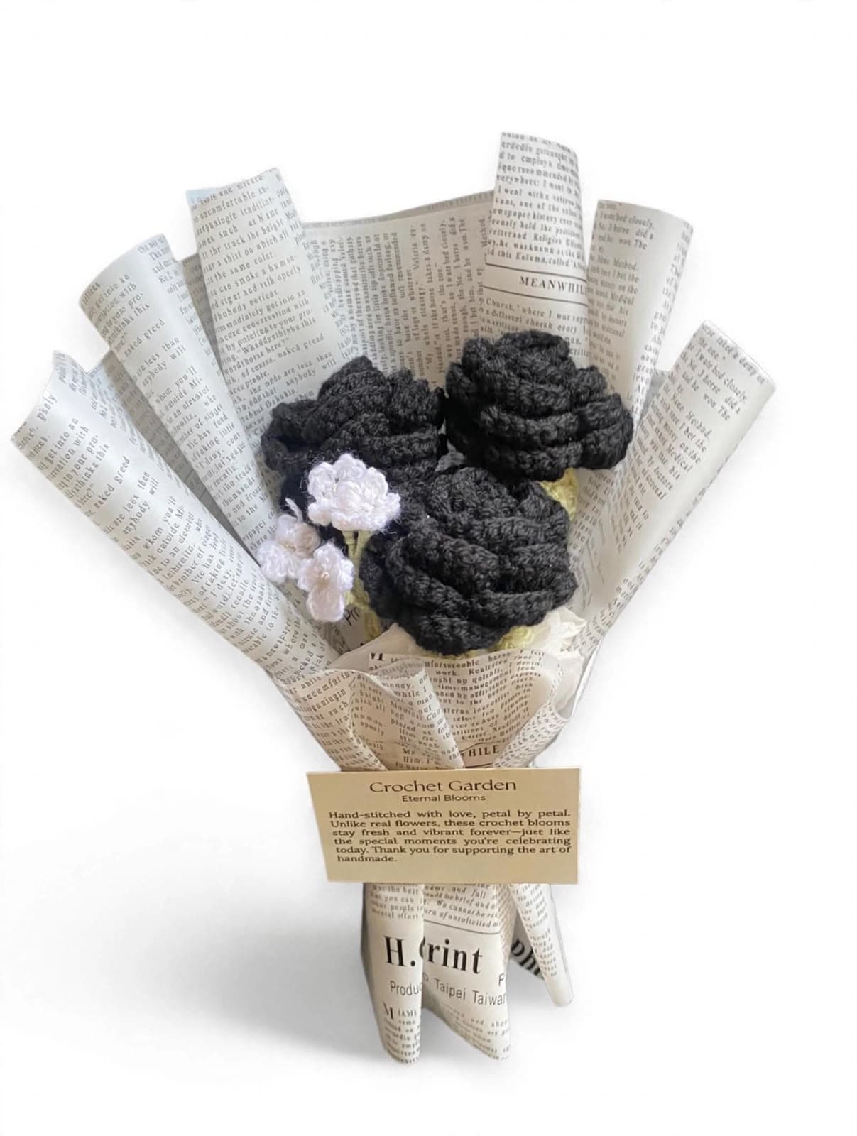 Vintage Noir Crochet Bouquet